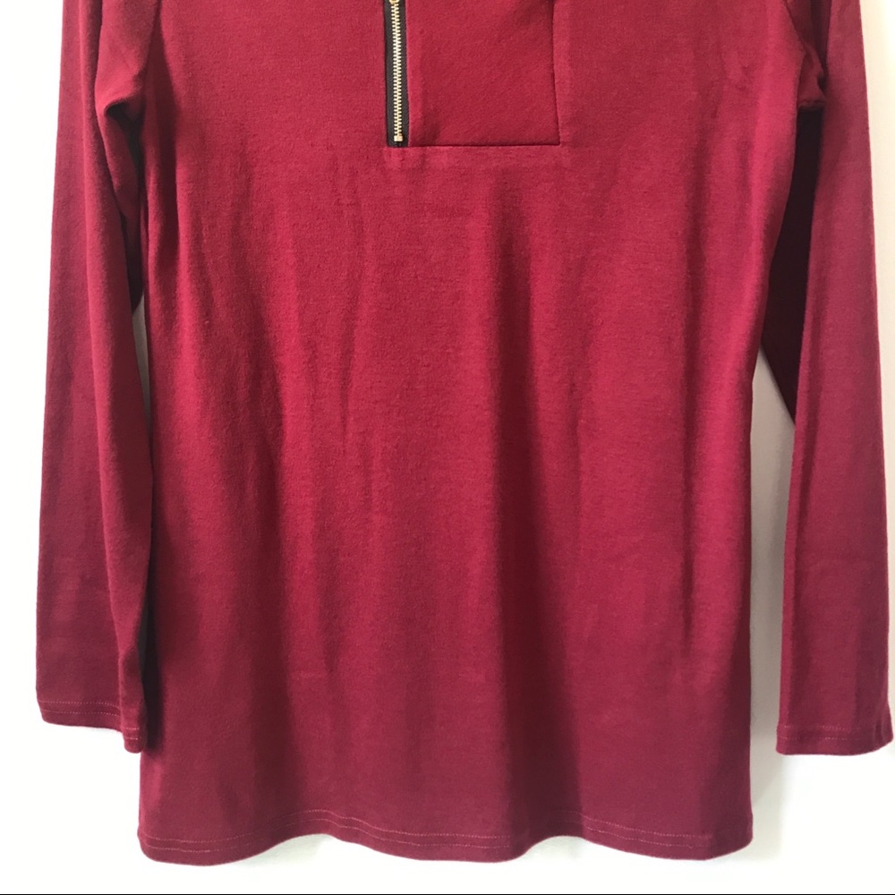 Luckymore Cowl Neck Pullover Long Sleeve Tunic Top with Zipper, Size M - Picture 6 of 16